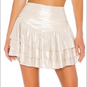 Retrofete Maisie Skirt Ruffle Mini in Champagne